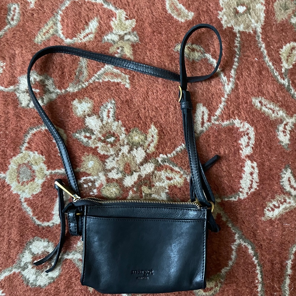 Margot New York Aiden Black Crossbody Wallet Bag